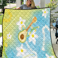 Hawaiian Ukulele Avocado Quilt Leis and Polynesian Pattern