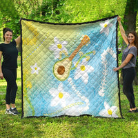 Hawaiian Ukulele Avocado Quilt Leis and Polynesian Pattern
