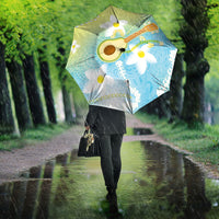 Hawaiian Ukulele Avocado Umbrella Leis and Polynesian Pattern