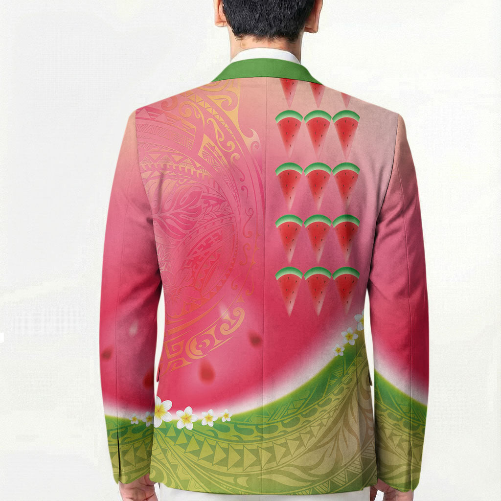 Hawaiian Watermelon Blazer with Kakau Art Tattoo