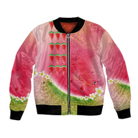 Hawaiian Watermelon Bomber Jacket with Kakau Art Tattoo