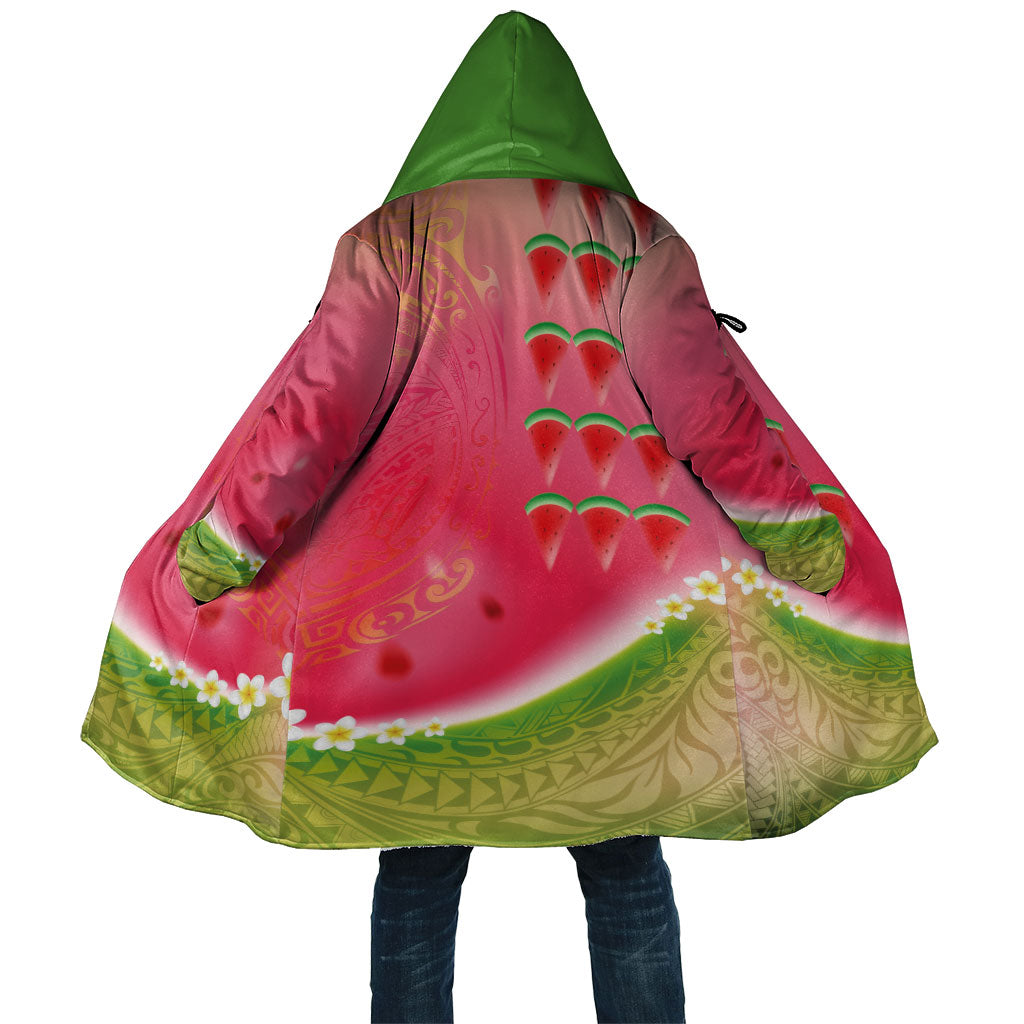 Hawaiian Watermelon Cloak with Kakau Art Tattoo