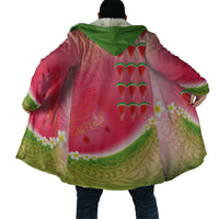 Hawaiian Watermelon Cloak with Kakau Art Tattoo