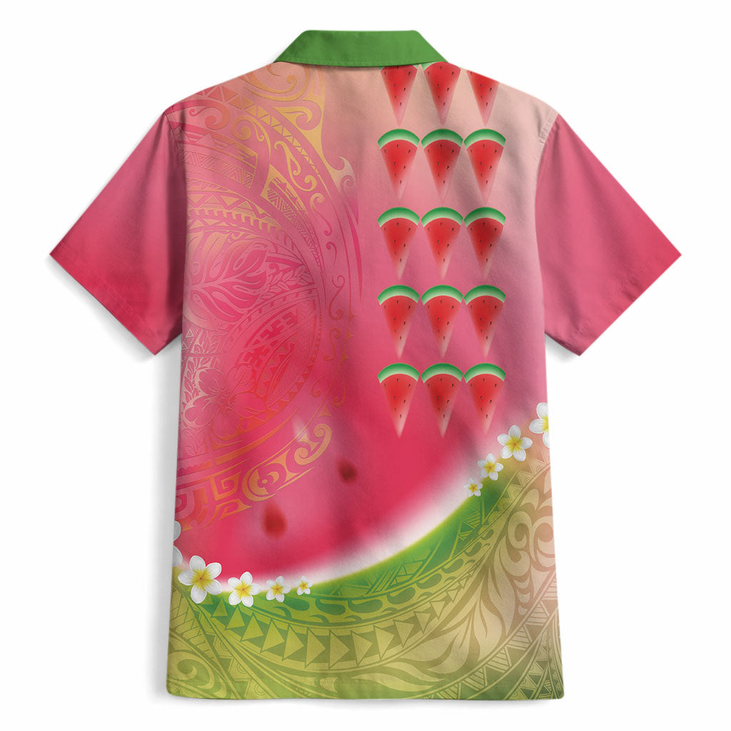 Hawaiian Watermelon Hawaiian Shirt with Kakau Art Tattoo