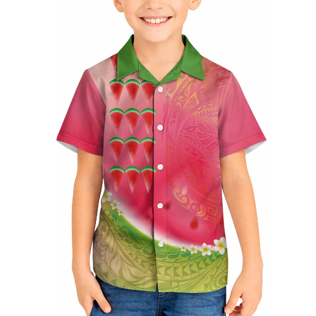 Hawaiian Watermelon Hawaiian Shirt with Kakau Art Tattoo