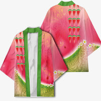 Hawaiian Watermelon Kimono with Kakau Art Tattoo
