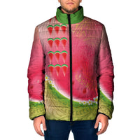 Hawaiian Watermelon Padded Jacket with Kakau Art Tattoo