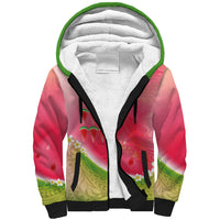 Hawaiian Watermelon Sherpa Hoodie with Kakau Art Tattoo