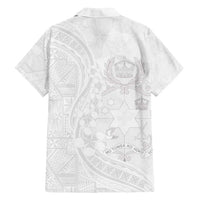 Tonga Faka Sepitema Family Matching Off Shoulder Maxi Dress and Hawaiian Shirt Ngatu Pattern with Plumeria and Hibiscus