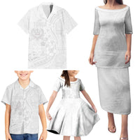 Tonga Faka Sepitema Family Matching Puletasi and Hawaiian Shirt Ngatu Pattern with Plumeria and Hibiscus LT03 - Polynesian Pride