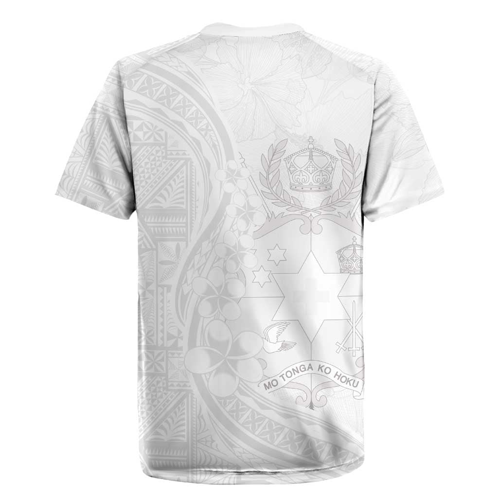 Tonga Faka Sepitema Rugby Jersey Ngatu Pattern with Plumeria and Hibiscus