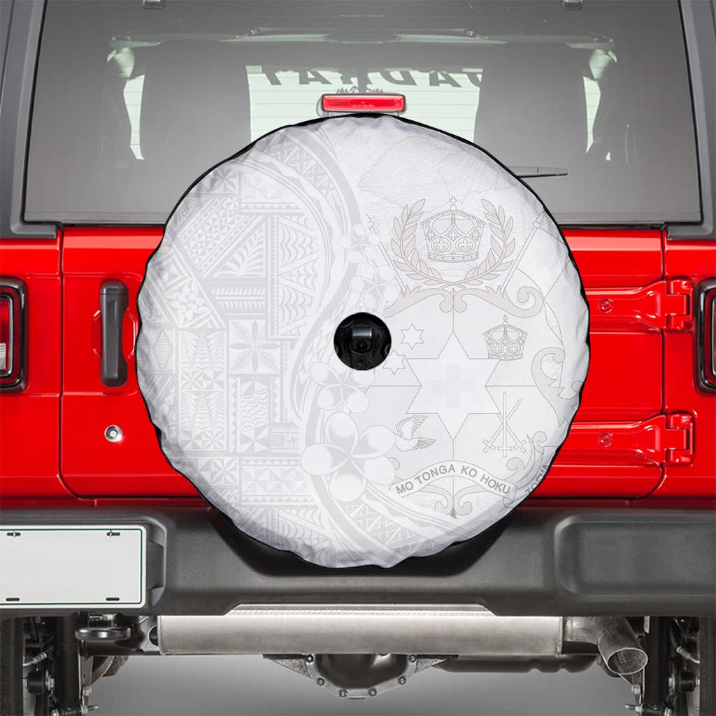 Tonga Faka Sepitema Spare Tire Cover Ngatu Pattern with Plumeria and Hibiscus
