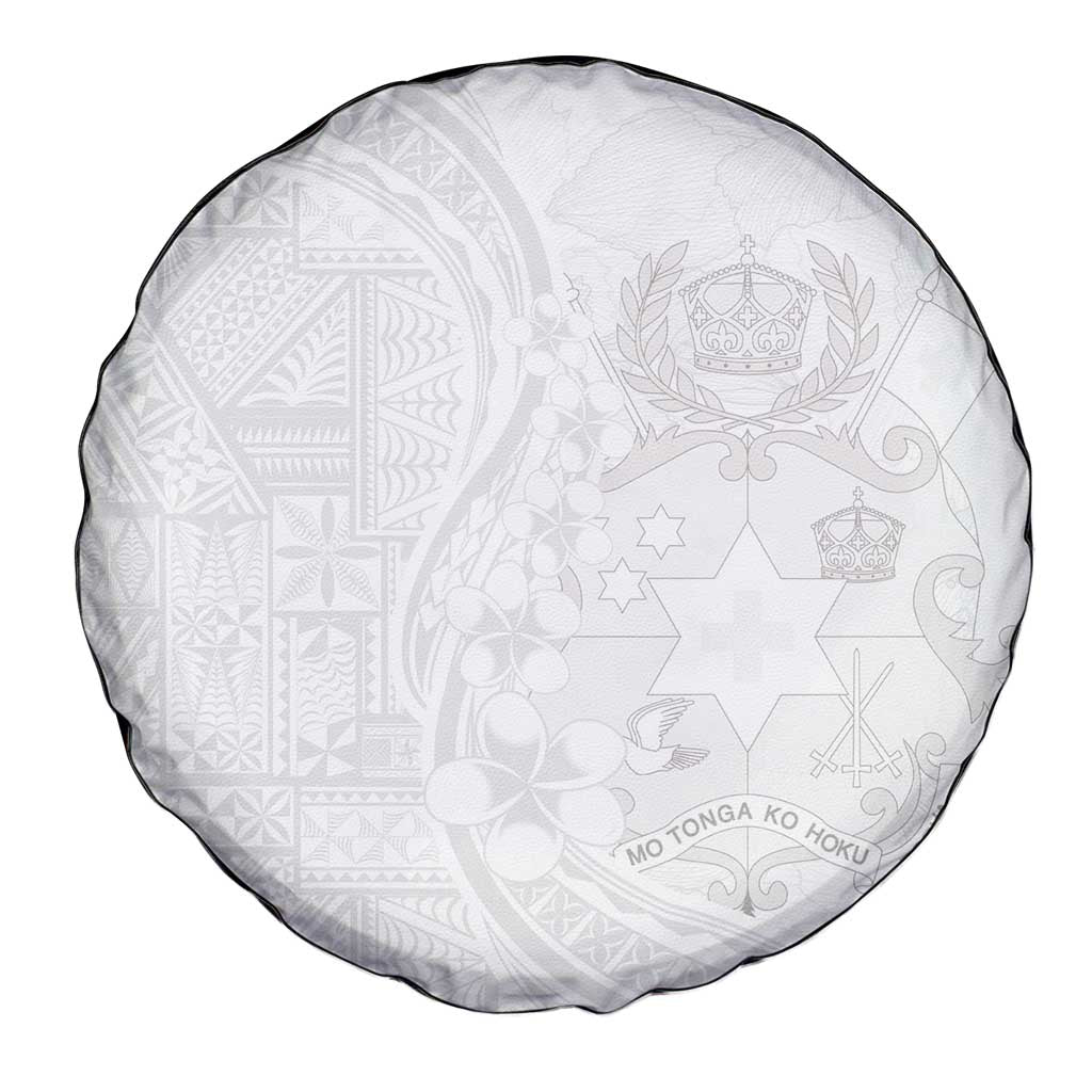 Tonga Faka Sepitema Spare Tire Cover Ngatu Pattern with Plumeria and Hibiscus