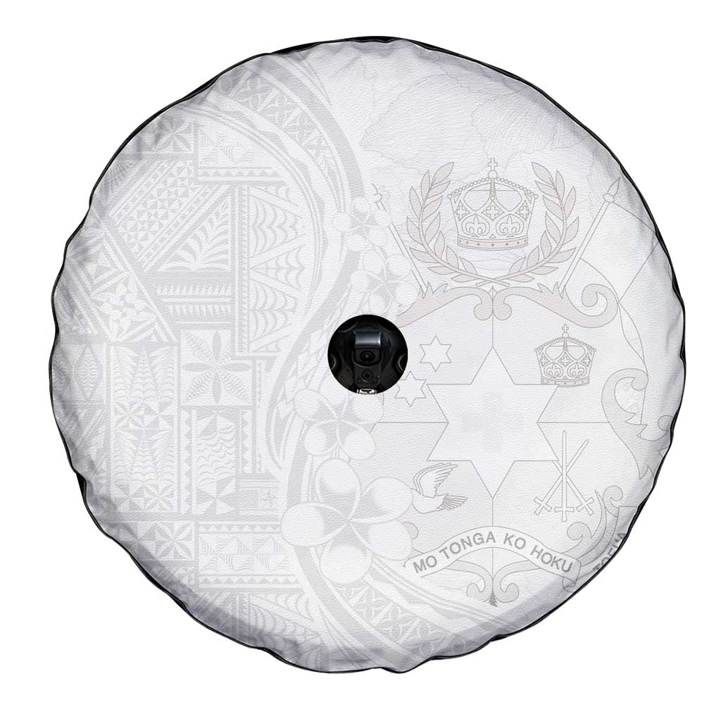 Tonga Faka Sepitema Spare Tire Cover Ngatu Pattern with Plumeria and Hibiscus