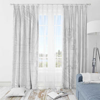 Tonga Faka Sepitema Window Curtain Ngatu Pattern with Plumeria and Hibiscus