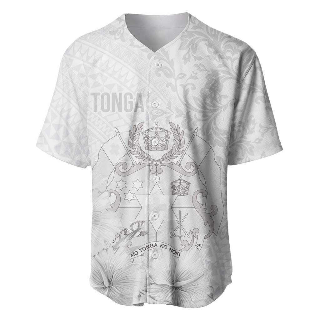 Tonga Faka Sepitema Baseball Jersey Ngatu and Floral Pattern with Blooming Hibiscus