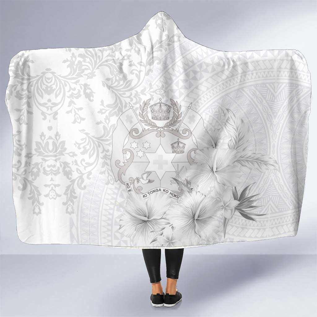 Tonga Faka Sepitema Hooded Blanket Ngatu and Floral Pattern with Blooming Hibiscus