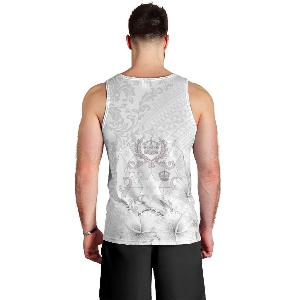 Tonga Faka Sepitema Men Tank Top Ngatu and Floral Pattern with Blooming Hibiscus LT03 - Polynesian Pride
