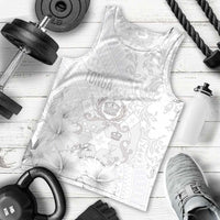 Tonga Faka Sepitema Men Tank Top Ngatu and Floral Pattern with Blooming Hibiscus LT03 - Polynesian Pride