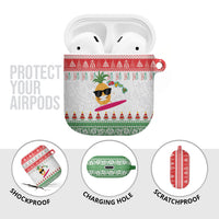 Hawaiian Mele Kalikimaka AirPods Case Funny Pineapple Surfing with Map Christmas Stripe Elements LT03 - Polynesian Pride