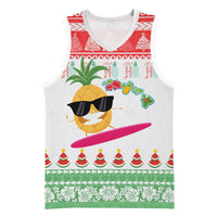 Hawaiian Mele Kalikimaka Basketball Jersey Funny Pineapple Surfing with Map Christmas Stripe Elements LT03 Unisex Multicolor - Polynesian Pride