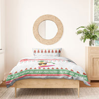 Hawaiian Mele Kalikimaka Bedding Set Funny Pineapple Surfing with Map Christmas Stripe Elements LT03 - Polynesian Pride