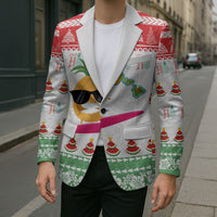 Hawaiian Mele Kalikimaka Blazer Funny Pineapple Surfing with Map Christmas Stripe Elements LT03 - Polynesian Pride