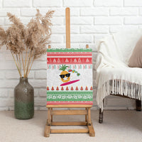 Hawaiian Mele Kalikimaka Canvas Wall Art Funny Pineapple Surfing with Map Christmas Stripe Elements LT03 - Polynesian Pride