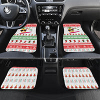 Hawaiian Mele Kalikimaka Car Mats Funny Pineapple Surfing with Map Christmas Stripe Elements LT03 Set 4pcs Multicolor - Polynesian Pride