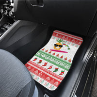 Hawaiian Mele Kalikimaka Car Mats Funny Pineapple Surfing with Map Christmas Stripe Elements LT03 - Polynesian Pride