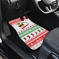 Hawaiian Mele Kalikimaka Car Mats Funny Pineapple Surfing with Map Christmas Stripe Elements LT03 - Polynesian Pride