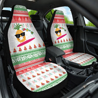 Hawaiian Mele Kalikimaka Car Seat Cover Funny Pineapple Surfing with Map Christmas Stripe Elements LT03 One Size Multicolor - Polynesian Pride