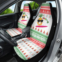 Hawaiian Mele Kalikimaka Car Seat Cover Funny Pineapple Surfing with Map Christmas Stripe Elements LT03 - Polynesian Pride