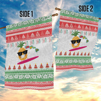 Hawaiian Mele Kalikimaka Garden Flag Funny Pineapple Surfing with Map Christmas Stripe Elements LT03 - Polynesian Pride