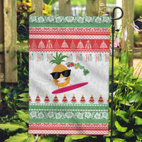 Hawaiian Mele Kalikimaka Garden Flag Funny Pineapple Surfing with Map Christmas Stripe Elements LT03 Garden Flag Multicolor - Polynesian Pride