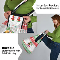 Hawaiian Mele Kalikimaka Grocery Bag Funny Pineapple Surfing with Map Christmas Stripe Elements LT03 - Polynesian Pride