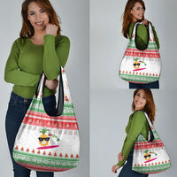 Hawaiian Mele Kalikimaka Grocery Bag Funny Pineapple Surfing with Map Christmas Stripe Elements LT03 - Polynesian Pride