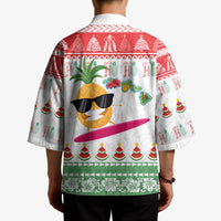 Hawaiian Mele Kalikimaka Kimono Funny Pineapple Surfing with Map Christmas Stripe Elements LT03 - Polynesian Pride