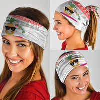 Hawaiian Mele Kalikimaka Neck Gaiter Funny Pineapple Surfing with Map Christmas Stripe Elements LT03 - Polynesian Pride