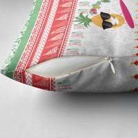 Hawaiian Mele Kalikimaka Pillow Cover Funny Pineapple Surfing with Map Christmas Stripe Elements LT03 - Polynesian Pride