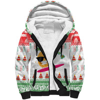 Hawaiian Mele Kalikimaka Sherpa Hoodie Funny Pineapple Surfing with Map Christmas Stripe Elements LT03 Unisex Multicolor - Polynesian Pride