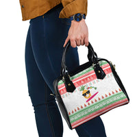Hawaiian Mele Kalikimaka Shoulder Handbag Funny Pineapple Surfing with Map Christmas Stripe Elements LT03 - Polynesian Pride