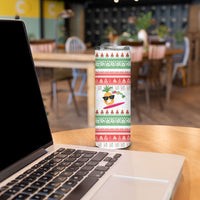 Hawaiian Mele Kalikimaka Skinny Tumbler Funny Pineapple Surfing with Map Christmas Stripe Elements LT03 - Polynesian Pride