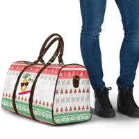 Hawaiian Mele Kalikimaka Travel Bag Funny Pineapple Surfing with Map Christmas Stripe Elements LT03 - Polynesian Pride