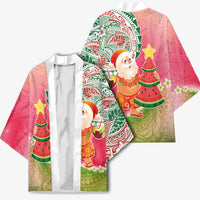 Hawaiian Watermelon Mele Kalikimaka Kimono Tropical Tribal Pattern with Funny Santa Claus LT03 - Polynesian Pride