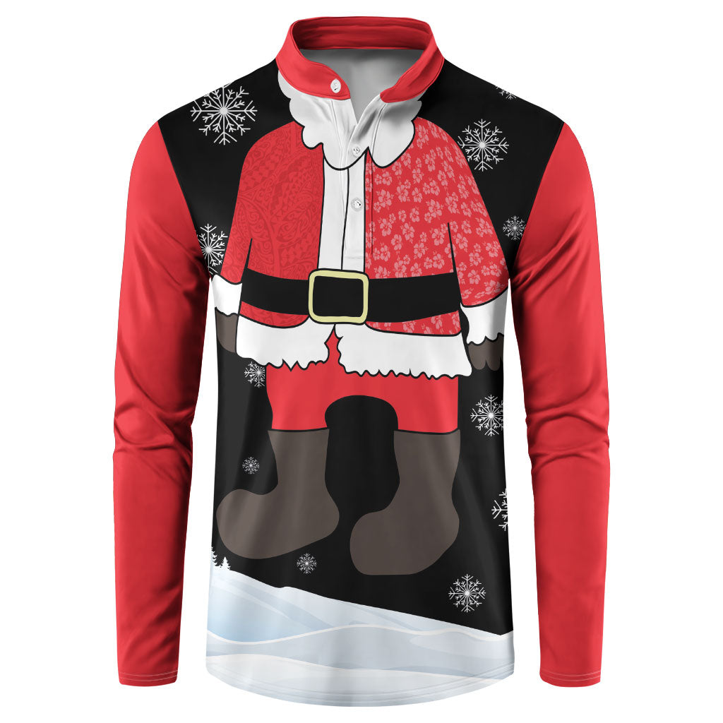 Polynesian Santa Claus Costume Funny Button Sweatshirt LT03 Multicolor - Polynesian Pride