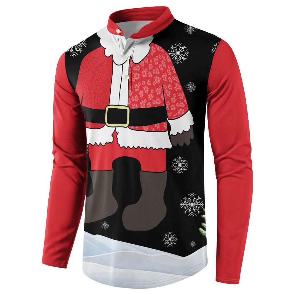 Polynesian Santa Claus Costume Funny Button Sweatshirt LT03 - Polynesian Pride