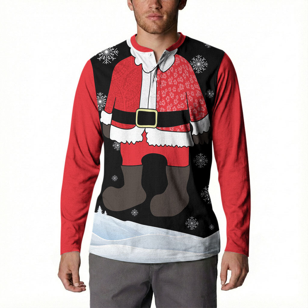 Polynesian Santa Claus Costume Funny Button Sweatshirt LT03 - Polynesian Pride