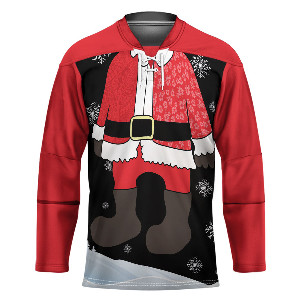 Polynesian Santa Claus Costume Funny Hockey Jersey LT03 Unisex Multicolor - Polynesian Pride
