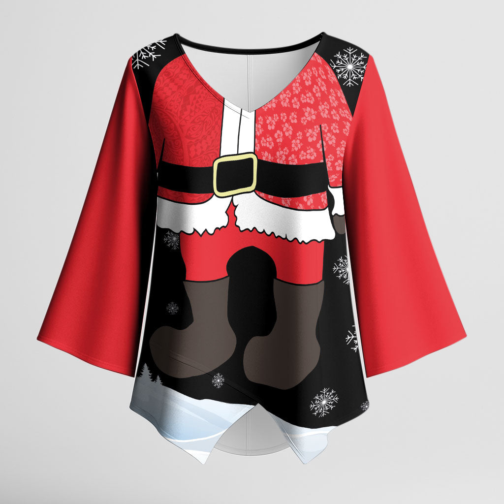 Polynesian Santa Claus Costume Funny Kimono Sleeve Blouse LT03 Female Multicolor - Polynesian Pride
